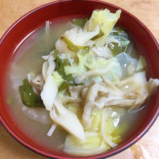 【味噌汁】舞茸・白菜・ニラ・えのき